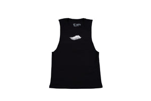 Tony blue arms cobra design on a black vest front - doomsdayco Tony blue arms black vest front