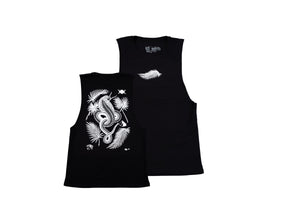 Tony blue arms cobra design on a black vest merged- doomsdayco Tony blue arms black vest merged