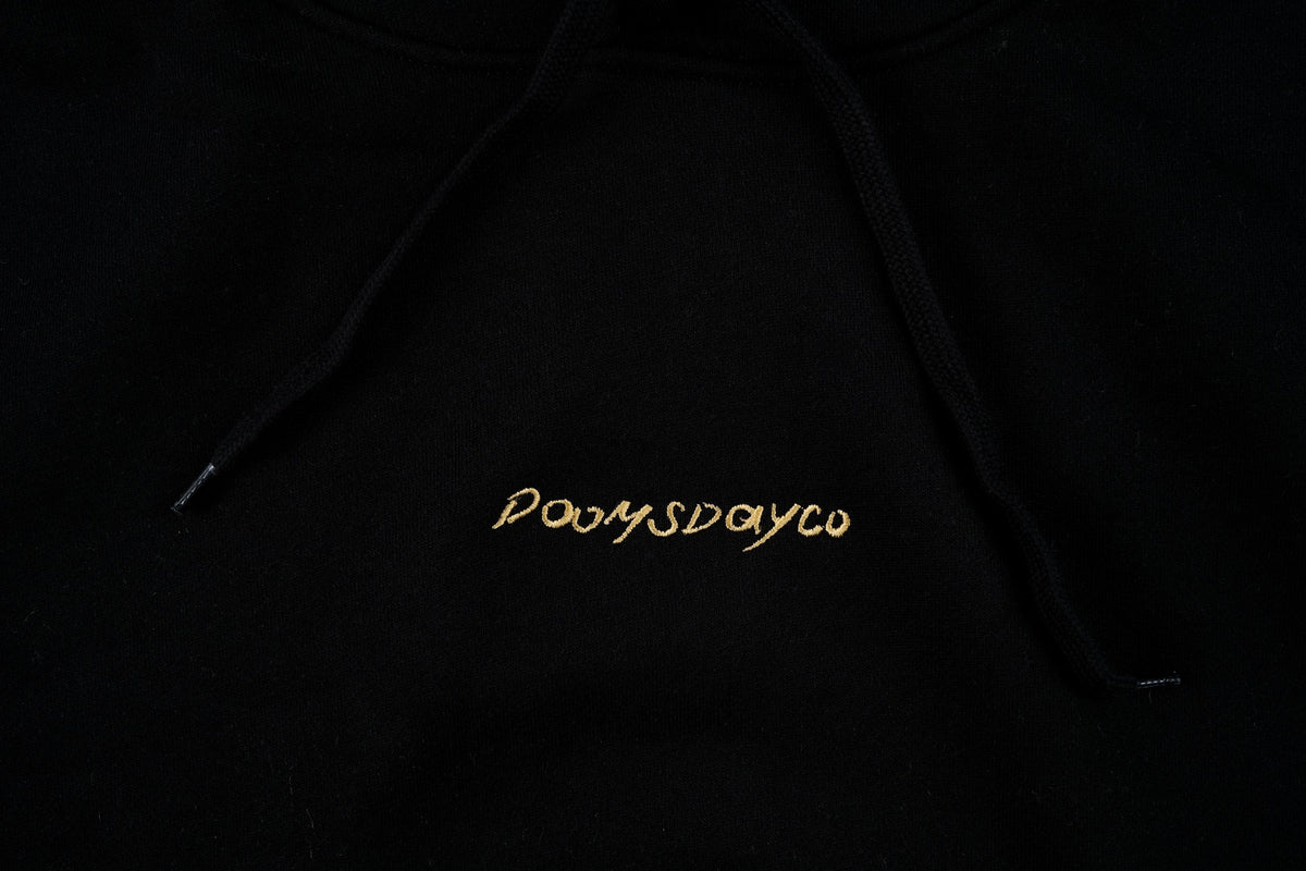 baldo dragon black hoodie front embroidery - doomsdayco black hoodie