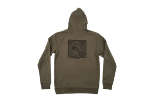 baldo dragon khaki hoodie back - doomsdayco khaki hoodie
