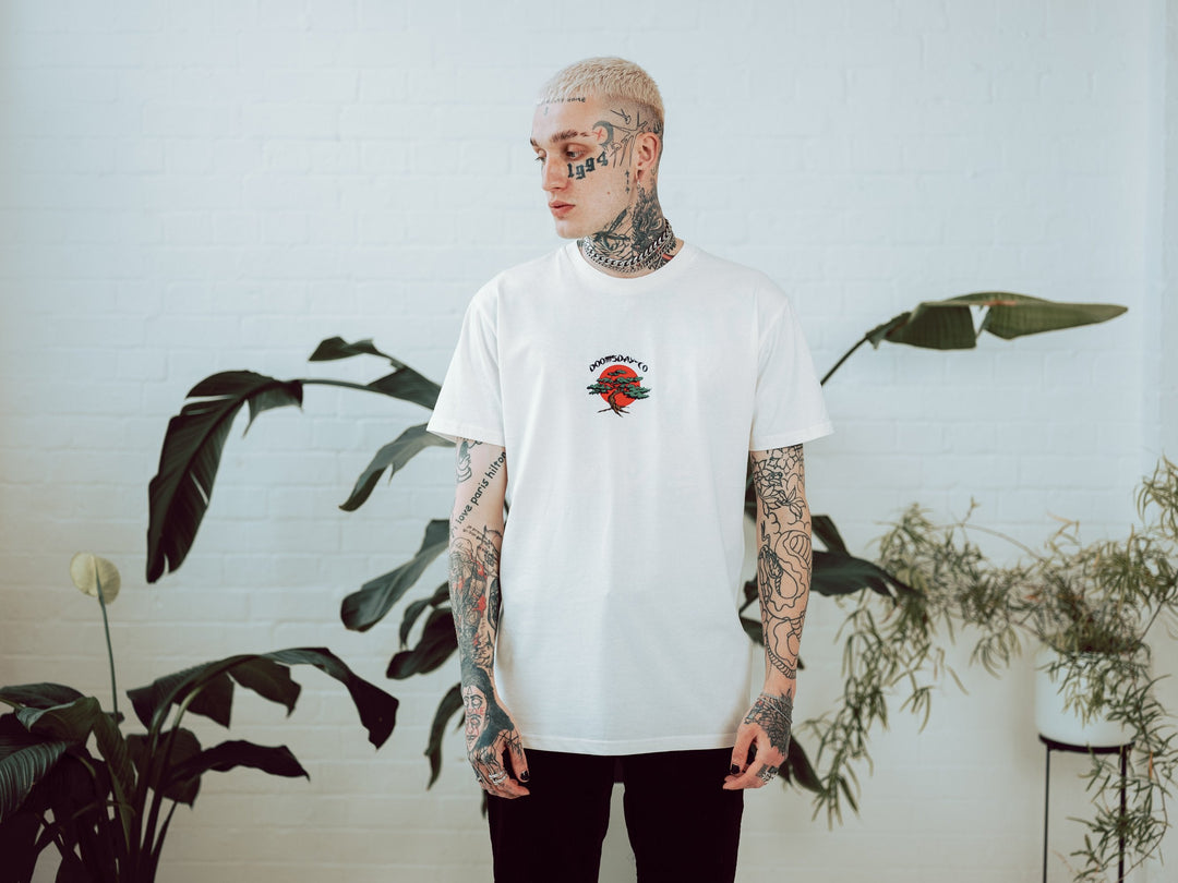 baldo red off white t-shirt model front - doomsdayco off white t-shirt