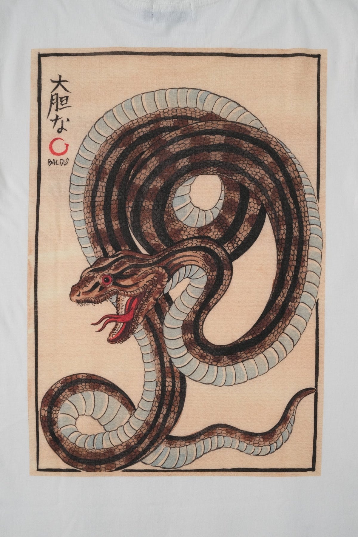 Doomsday Snake Baldo Snake Off-White T-shirt | Tattoo Inspired Clothing & Doomsday Co