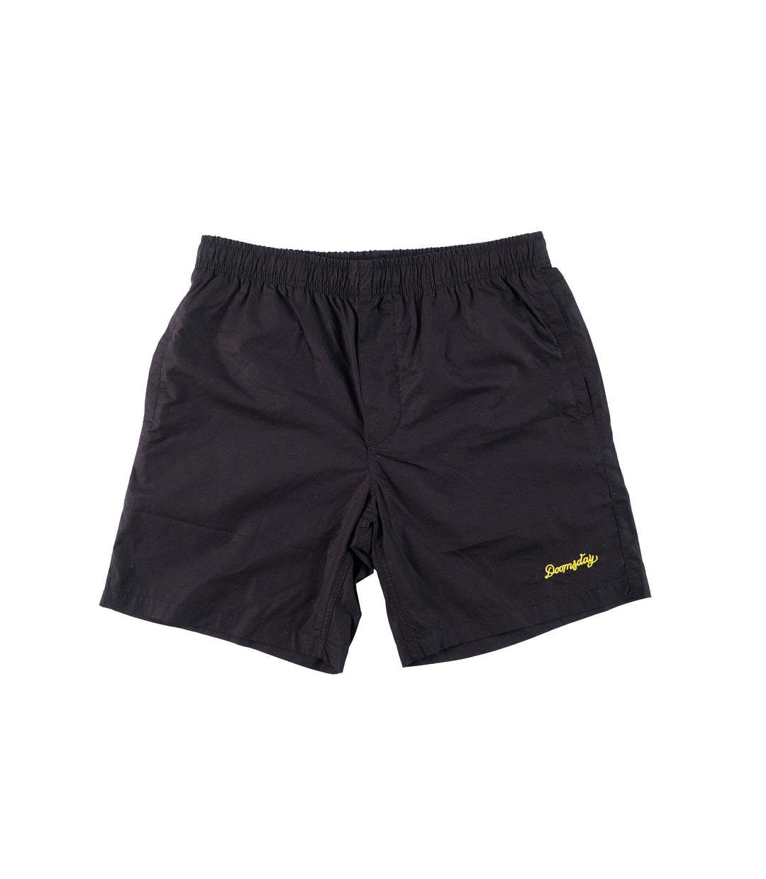 beach shorts black front - doomsdayco beach shorts 
