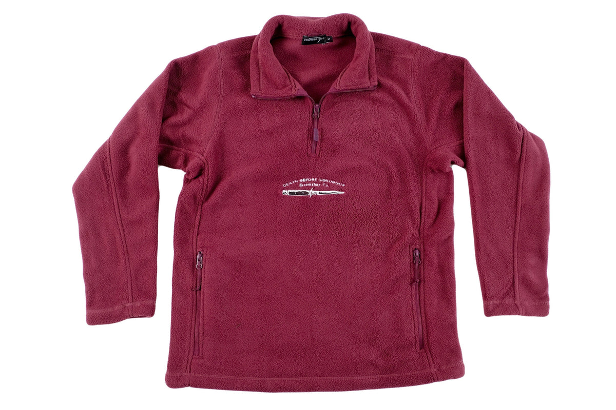 burgundy dishonour 1/4 zip fleece - doomsdayco fleece