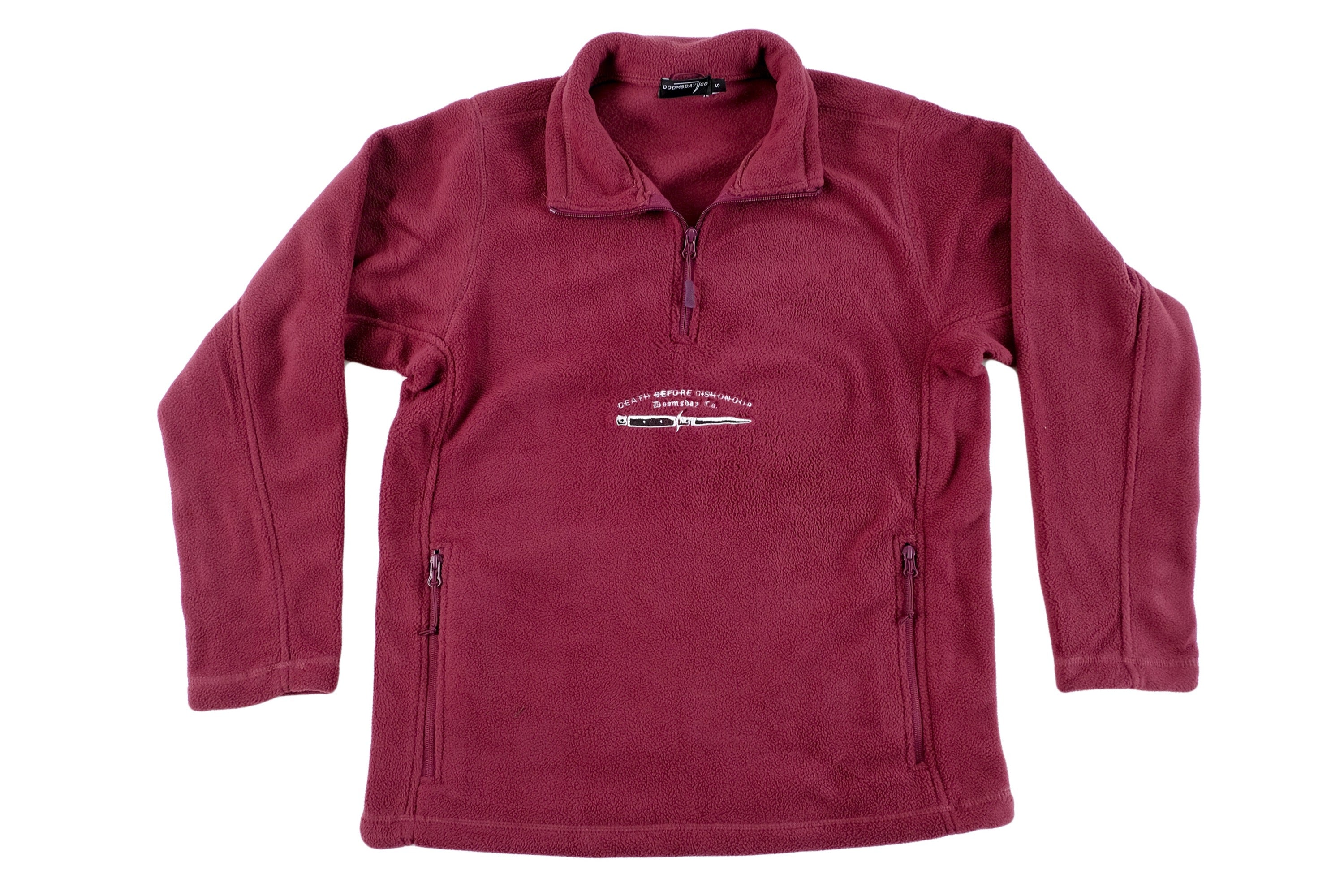 burgundy dishonour 1/4 zip fleece - doomsdayco fleece