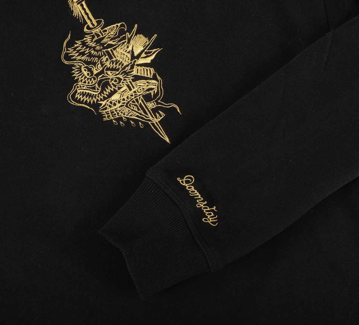 Dagger black hoodie - doomsdayco black hoodie