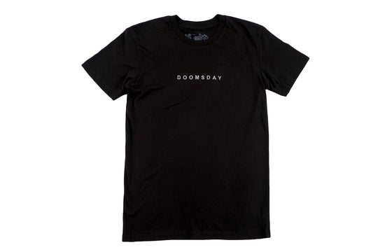 Semboy Devil design printed onto a black T-shirt with doomsday silver embroider across chest - doomsdayco Semboy Devil T-shirt Black front