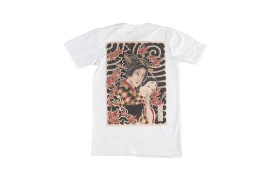 baldo geisha white t-shirt back print - doomsdayco white t-shirt