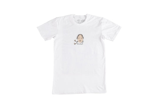 baldo geisha white t-shirt front - doomsdayco white t-shirt